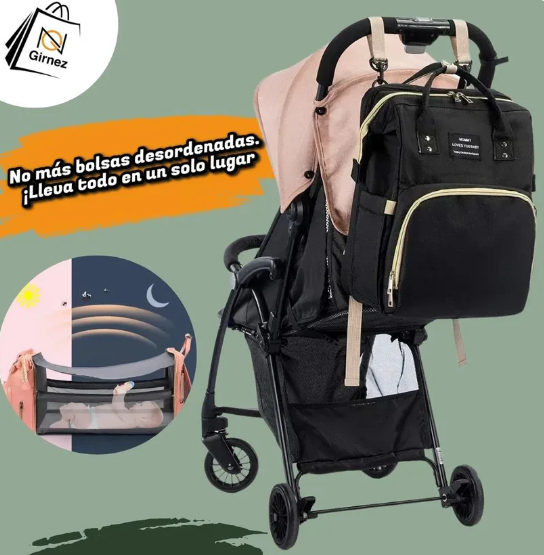 👶🏻🎒 Mochila Perfecta (3 en 1) Pañalera + Cuna Portátil + Mudador TODO en un solo producto 🍼 😊