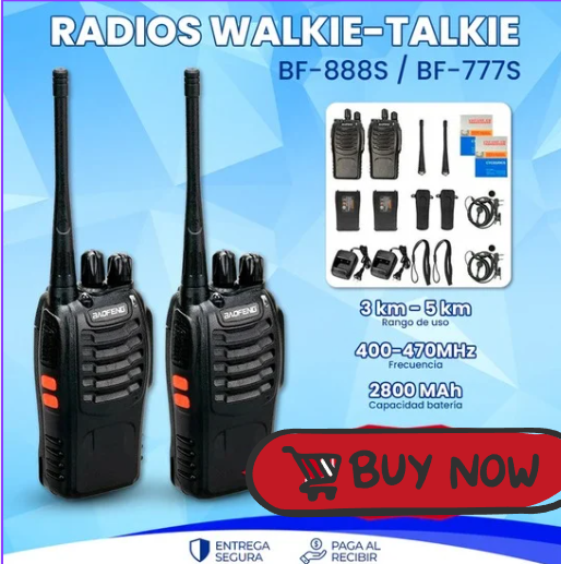 Pack x2 Radios Walkie Talkie Originales| Resistentes al Agua 💧 y al Polvo 🌪️