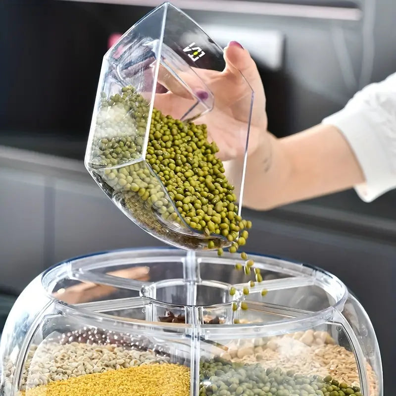 🌀 Dispensador de Granos 360° — ¡Organiza tu cocina como una profesional! 🍽️✨