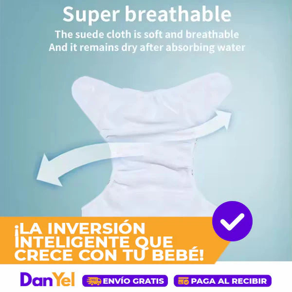 🌿👶 PACK X2 - Pañal de Bambú Ecológico – Suavidad, Comodidad y Cuidado para tu Bebé 💚