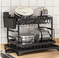 ESCURRIDOR DE PLATOS DE 2 NIVELES CON DRENAJE