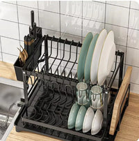 ESCURRIDOR DE PLATOS DE 2 NIVELES CON DRENAJE
