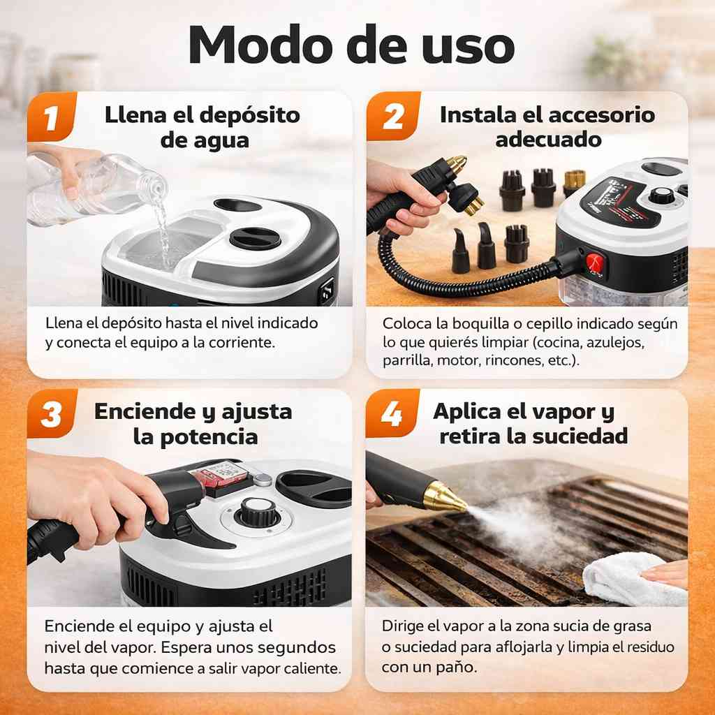 Limpiador a vapor portátil