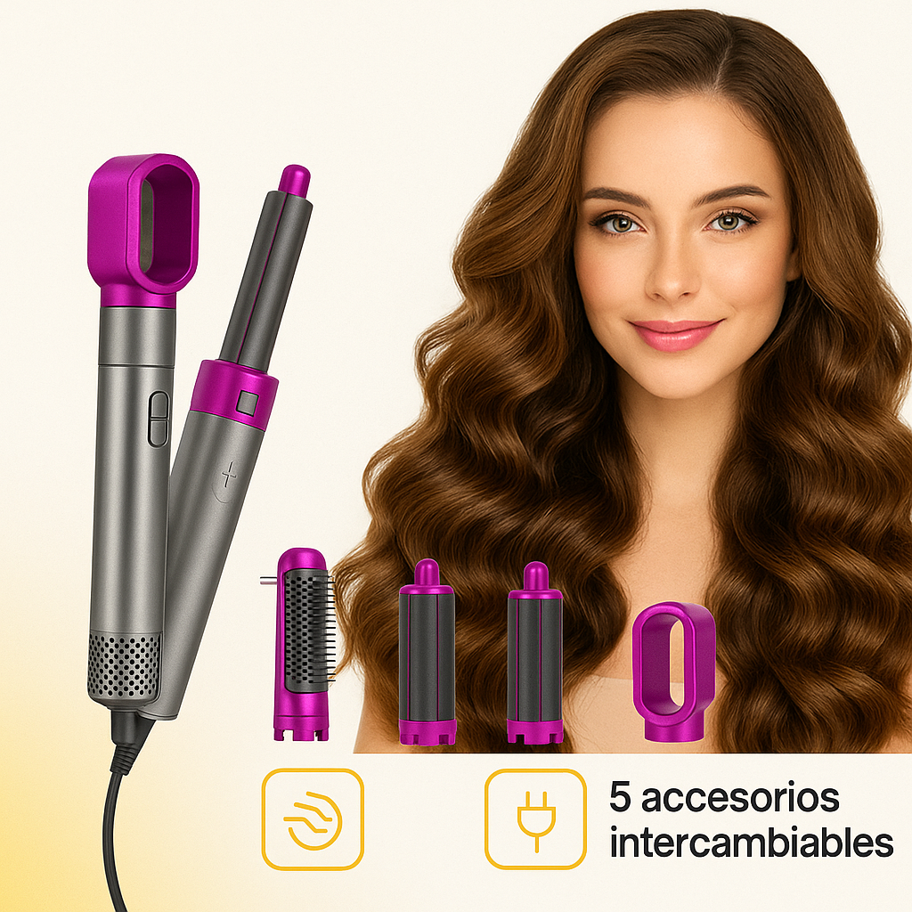 🔥 Transformar tu cabello con el Cepillo Secador 5 en 1 Profesional: ¡Todo en uno! 💖