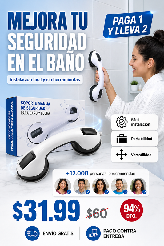 🚿 Soporte Manija de Seguridad para Baño y Ducha PAGA 1 Y LLEVA 2