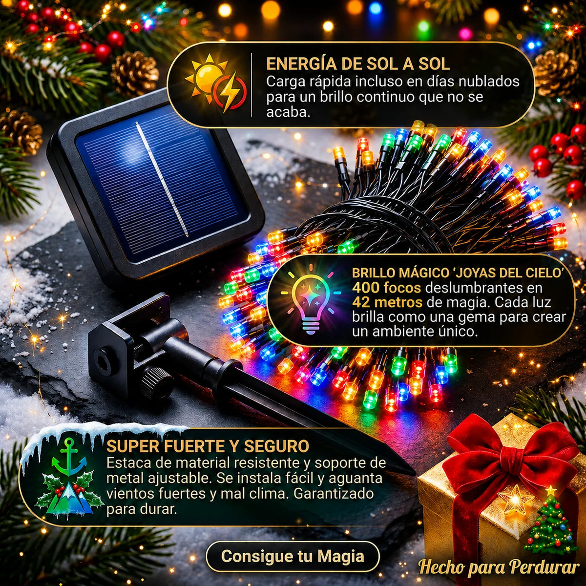 Luces Solares Navideñas