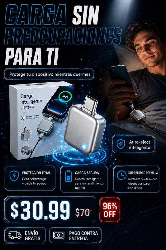 Adaptador Inteligente de Carga USB-C con Expulsión Automática