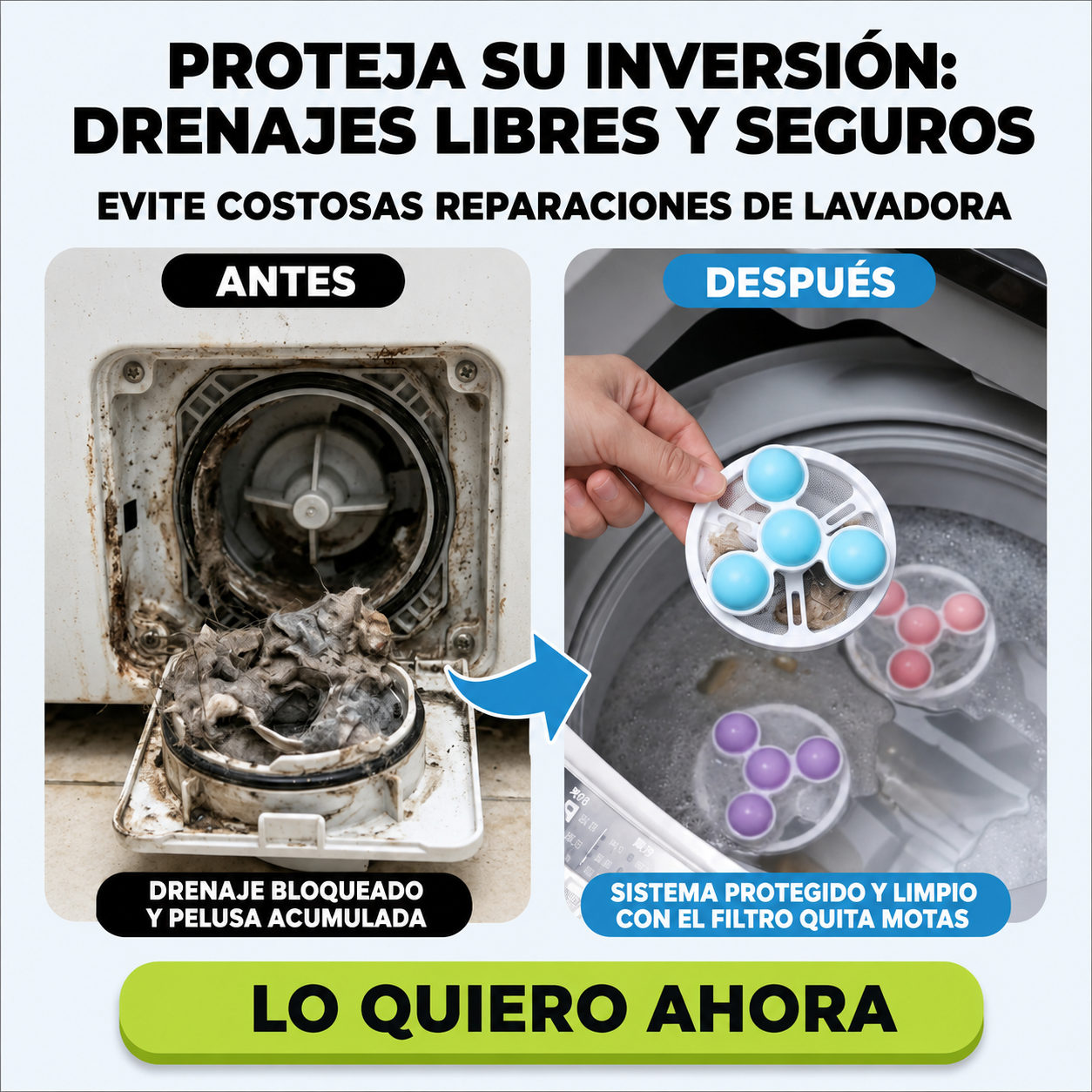 SET X2 FILTROS QUITAMOTAS PARA LAVADORA