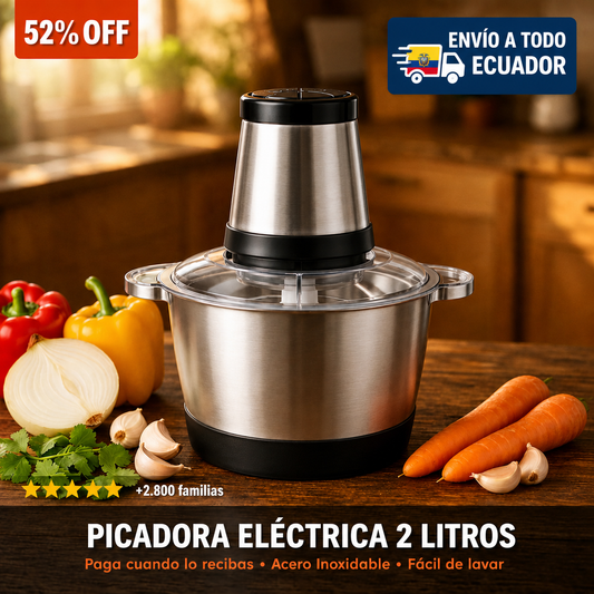 Picador Electrico Inox 2 L Profesional+🎁EBOOK de recetas