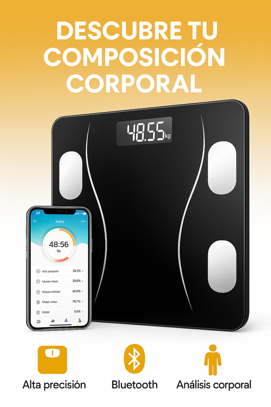 📊 Báscula Inteligente con Bluetooth – ¡Descubre todo lo que tu cuerpo te quiere decir! 💡📱