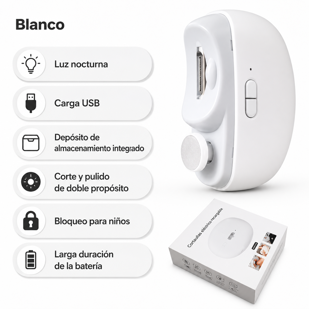 Lima de uñas automática universal para adultos y niños