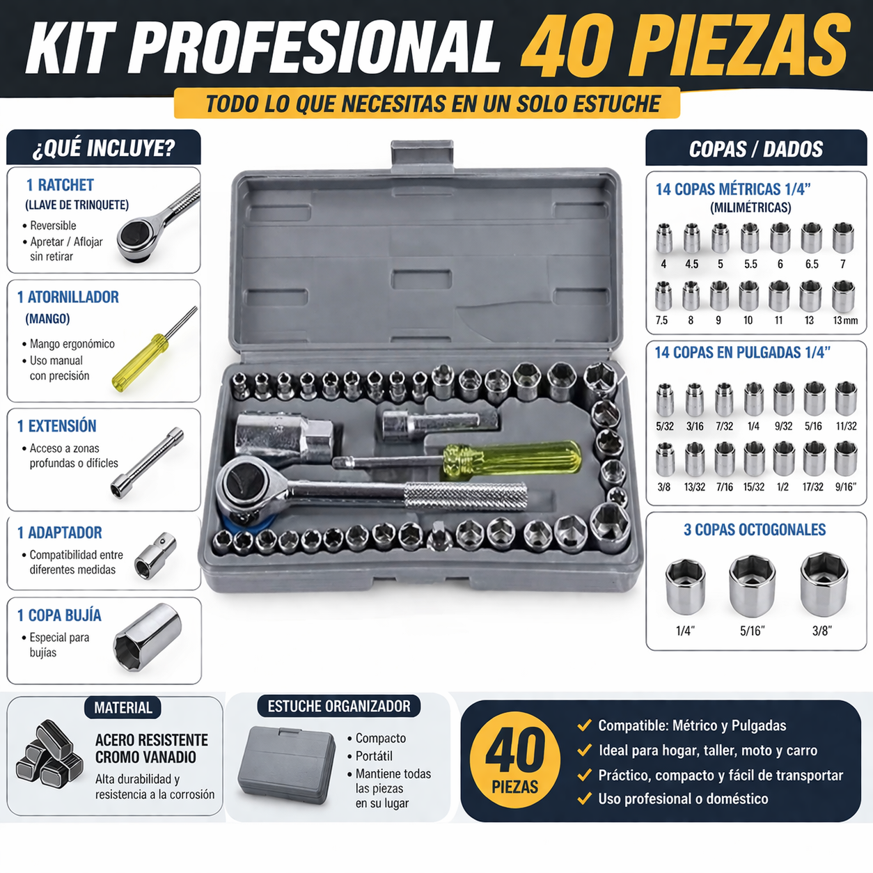 Kit Profesional 40 Llaves