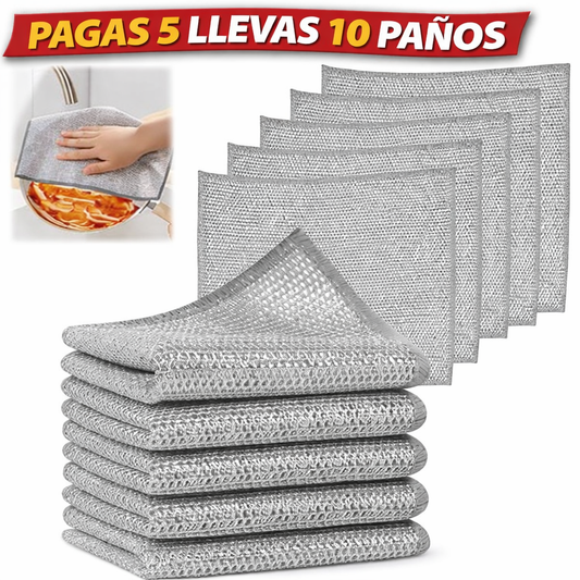 Set 10 Paños Limpieza Total y Duradera