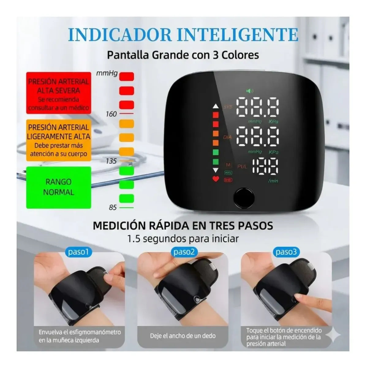 Monitor de presión arterial de muñeca