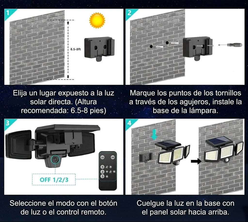 Instalación y uso de las Luces Solares