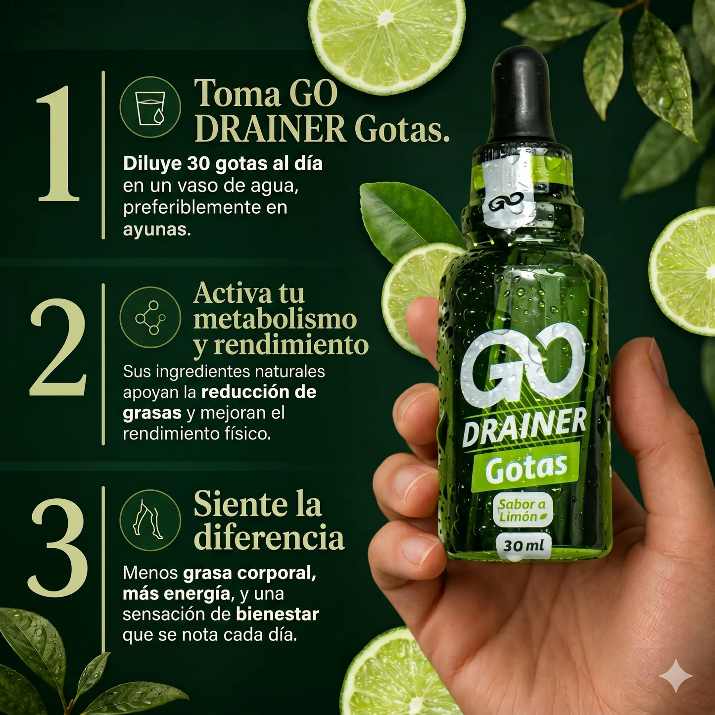 GO DRAINER | Soporte Metabólico Contra Líquidos Retenidos 🌿