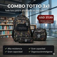Combo Totto Trio [Bolso + Lonchera + Cartuchera]