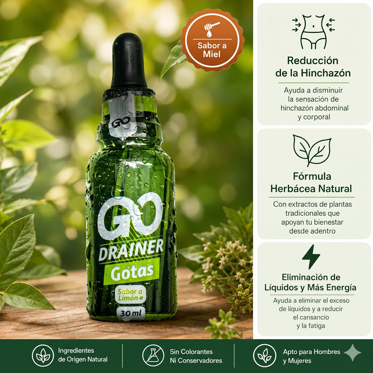 GO DRAINER | Soporte Metabólico Contra Líquidos Retenidos 🌿