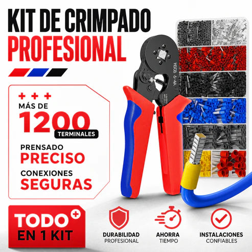 KIT CRIMPADO PROFESIONAL + 1200 TERMINALES