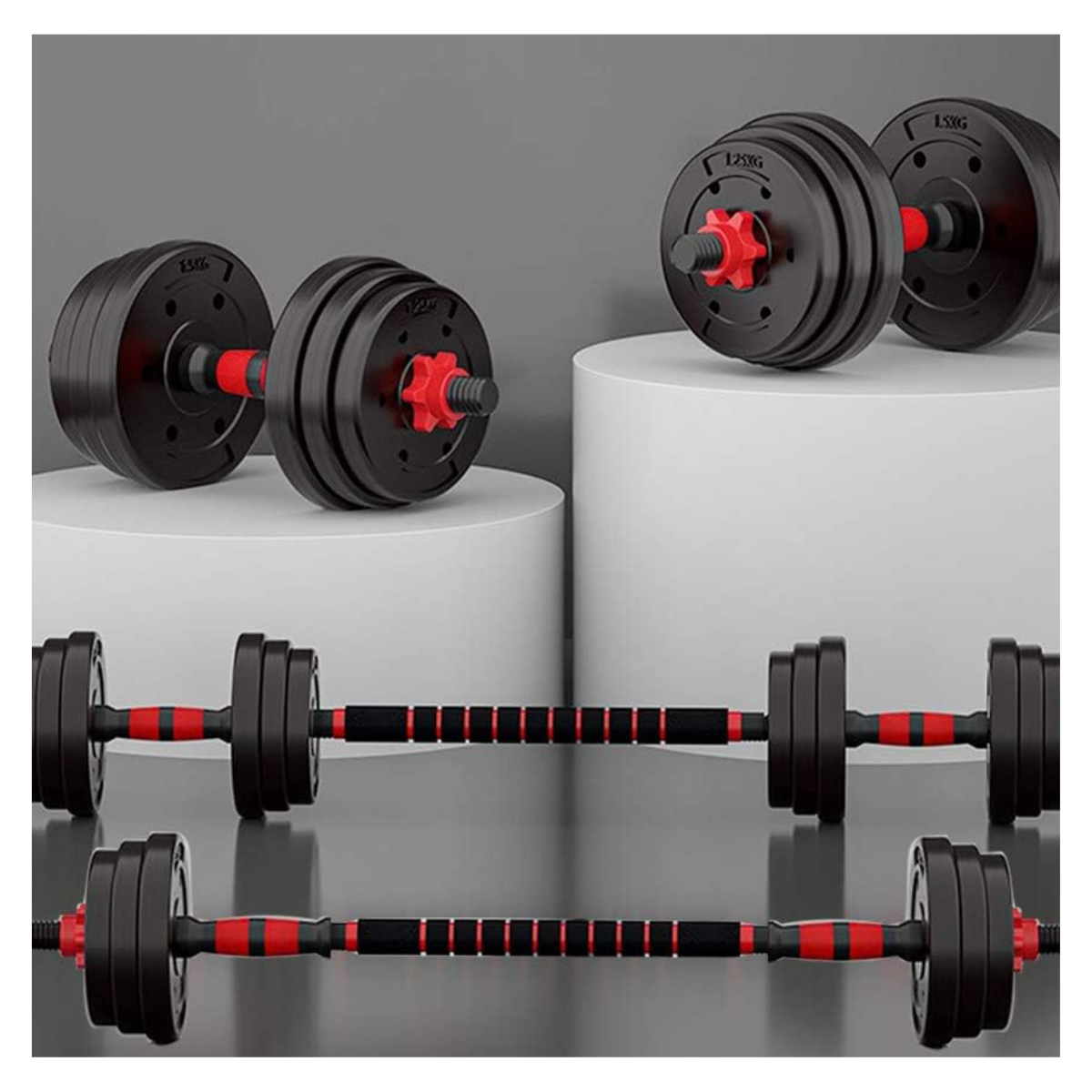 Set Completo de Mancuernas y Barra Armable (20 kg o 40 kg)