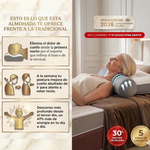 La única almohada viscoelástica del mercado con soporte