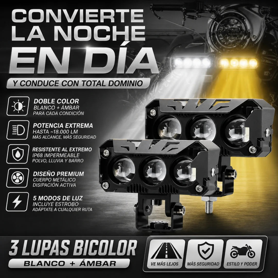 PAR DE EXPLORADORAS LED 3 OJOS|
