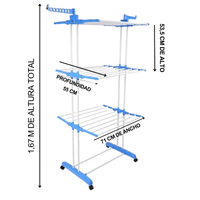 Tendedero Multinivel con Ruedas plegable vertical