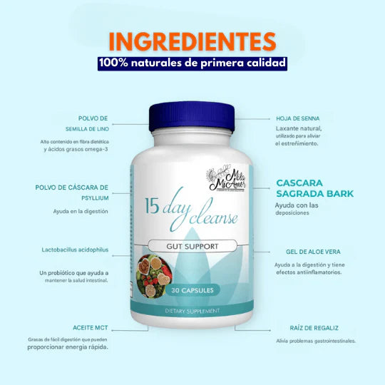 Detox Natural 15 Días 🍃 | Apoya la Limpieza Digestiva y un Abdomen Más Liviano