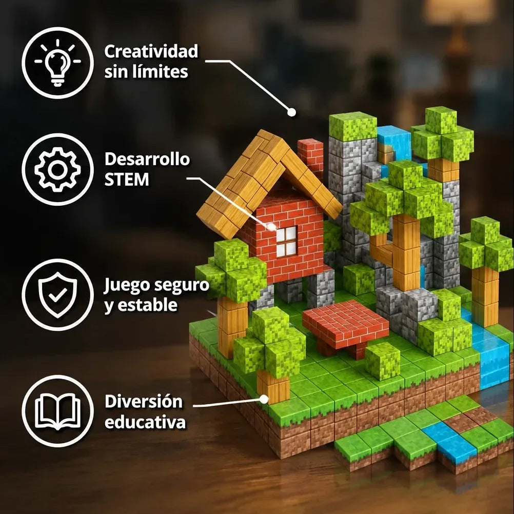 Bloques Magnéticos de Minecraft 64 piezas
