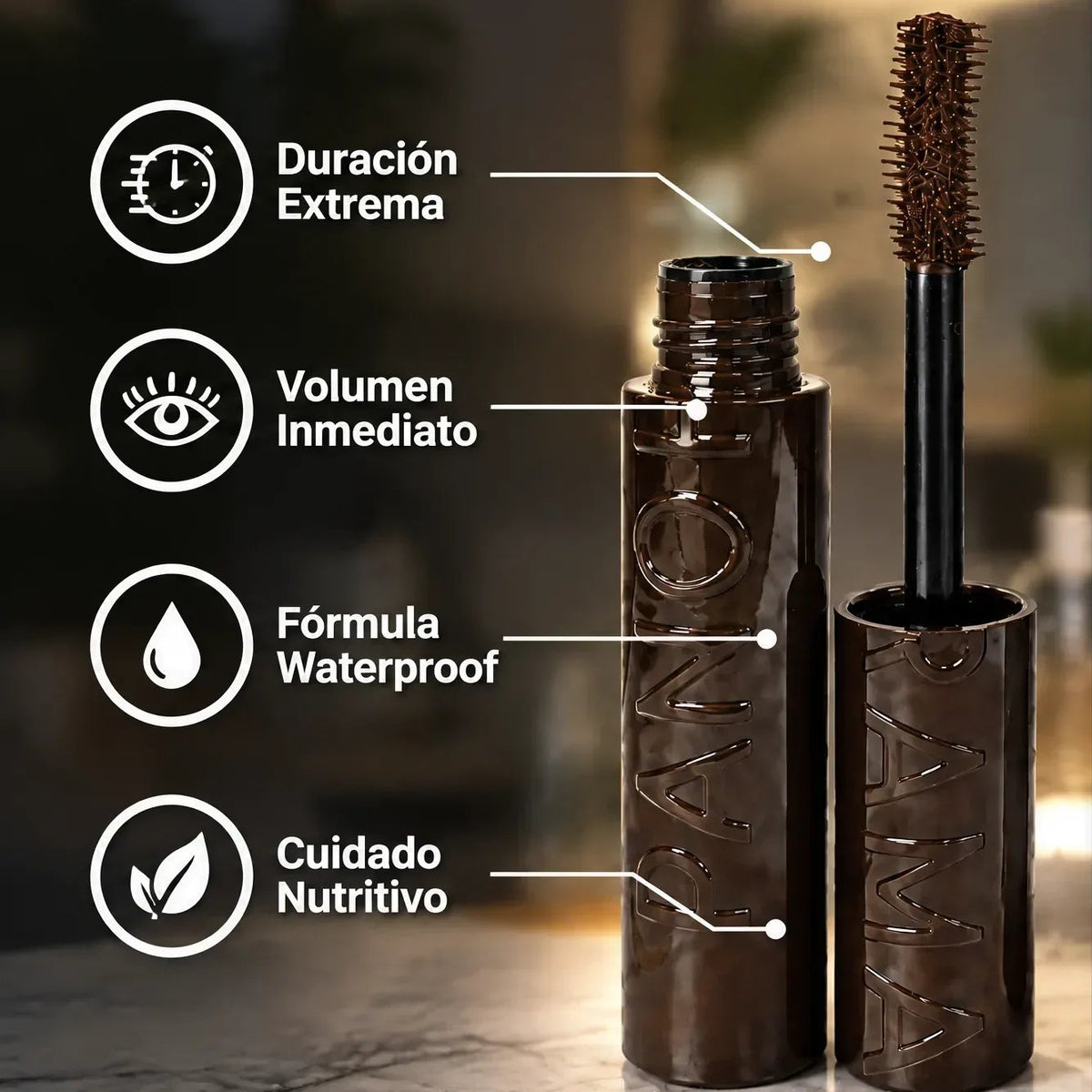 Mascara Waterproof para Más Longitud y Volumen