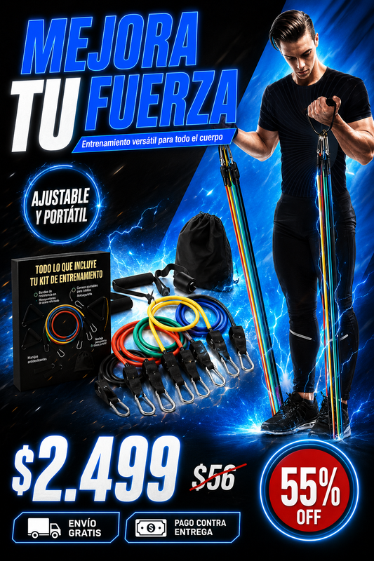 Kit de bandas de resistencia 11 pzs - PowerBand Kit